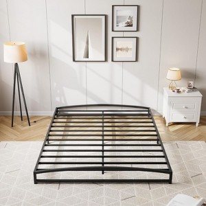 Low Profile  Bed Frame – 6 Inch Heavy Duty Metal Platform, Steel Slat Support, No Box Spring Needed, Easy Assembly, Black - 1 of 4