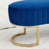 NicBex Storage Ottoman Bench for Bedroom,14.7 inch Velvet Oval Storage Bench with Golden Metal Legs,Ottoman for Living Room,Bedroom,Entryway - 4 of 4