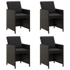 vidaXL Garden Chair Set of 4 Black PE rattan Standard - 2 of 4