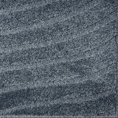 Blue Geometric Wave 9' x 12' Synthetic Area Rug