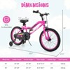 Costway 16"/18" LED Lighted Kids Bike with Adjustable Seat Coaster Brake Training Wheels Blue/Red/Pink - 3 of 4