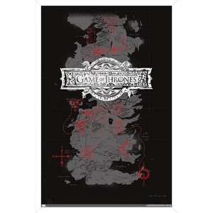 Trends International Game of Thrones - Map Framed Wall Poster Prints - 1 of 4