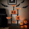 FURNIinspire Pet Tower Halloween Tall Cat Tree Cute Large Cat Tower Stand Multi-Level Cat Activities Furniture Indoor, Orange, 23.23"*17.27"*60.45" - 2 of 4