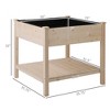 Gulches 36'' x 36'' Raised Garden Bed with Storage Shelf, 2-Tier Planter Box for Patio and Balcony - 4 of 4
