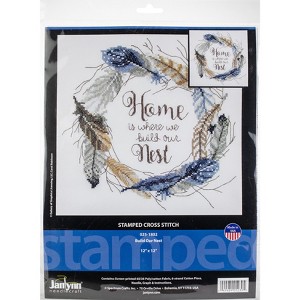 Janlynn Stamped Cross Stitch Kit 12"X12"-Build Our Nest-Stitched In Floss - 1 of 2