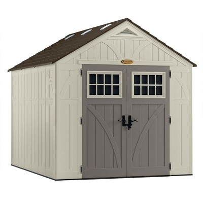 Suncast Tremont 8 ft. x 10 ft. Heavy Duty Resin Storage Shed with Windows, Vanilla