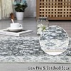 Vintage Detailed Floral Pattern Non Slip Washable Rug Thin Low Pile Indoor Carpet Fit for Living Room, Bathroom - 2 of 4