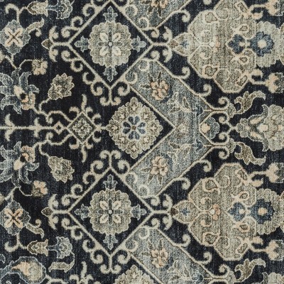 Tanis Anthrocite 8' x 10' Black Cream Polyester Washable Area Rug