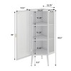 GlasFlength Bathroom Storage Cabinets Modern Corner Cabinet with Glass Doors Storage Shelves for Bathroom Living Room, White, 22.25"*16.54"*43.3" - 3 of 3