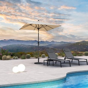 PURPLE LEAF Patio Umbrella Outdoor Table Umbrella Aluminum Frame Market Umbrella Sun Umbrella with 8 Sturdy Ribs - 1 of 4