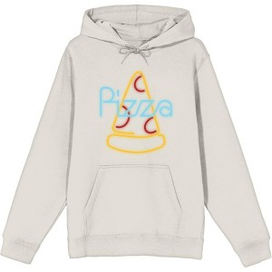 My Pizza Day Neon Pepperoni Pizza Slice Long Sleeve Adult Hooded Sweatshirt - 1 of 2