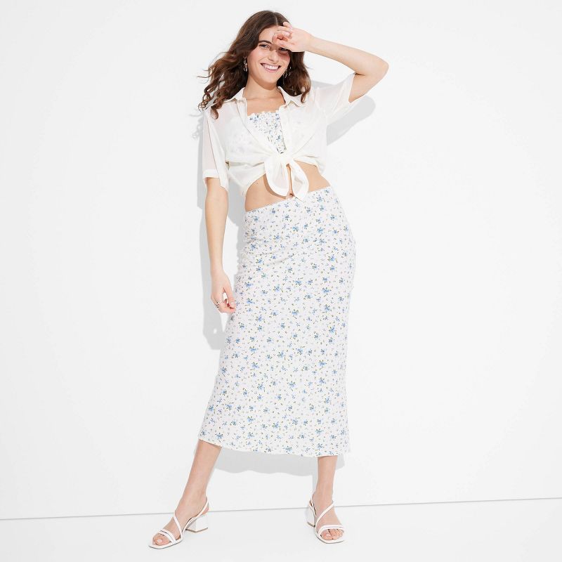 Women's Linen Bow-Front Maxi Skirt - Wild Fable™, 1 of 7
