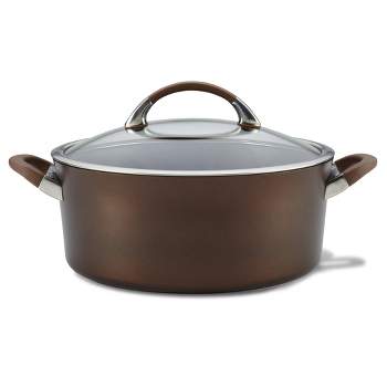 Circulon Symmetry 7qt Hard Anodized Nonstick Dutch Oven with Lid Chocolate Brown