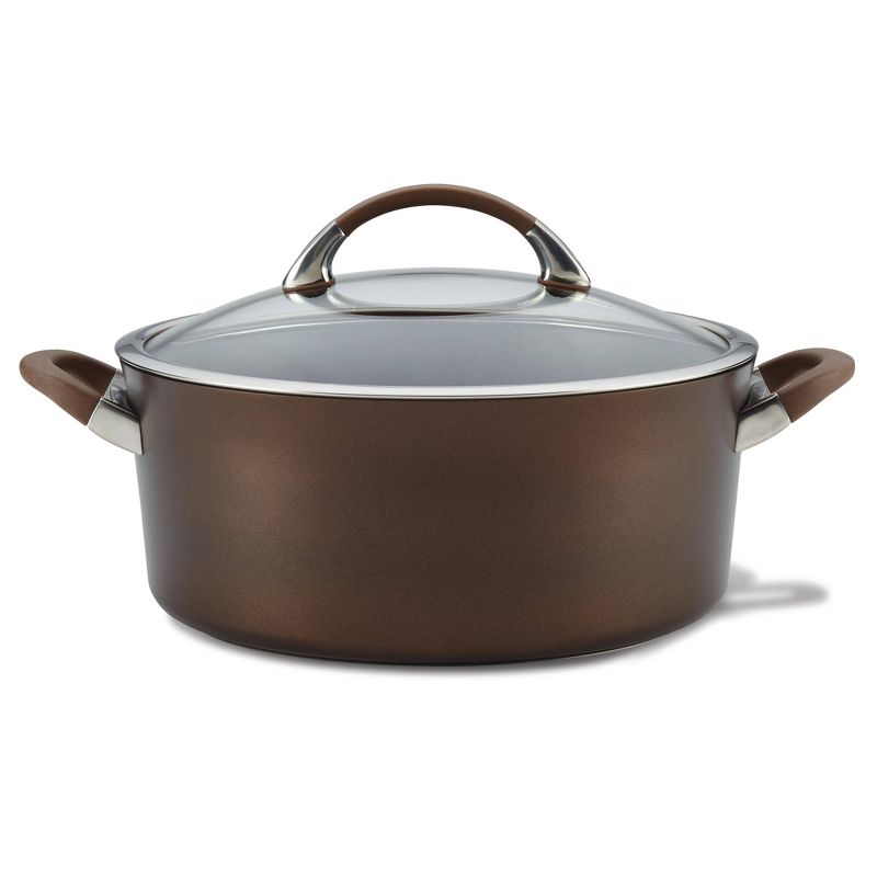 Circulon Symmetry 7qt Hard Anodized Nonstick Dutch Oven with Lid Chocolate Brown, 1 of 9