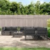 vidaXL Patio Furniture Set 9 Piece Garden Sectional Sofa with Cushions Steel - Anthracite - 2 of 4