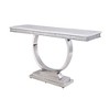 63" Zander Accent Table: Mirrored Silver Stainless Steel Base - Acme Furniture - 3 of 4