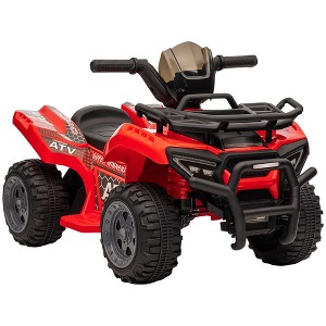 Aosom Kids Ride-on ATV Four Wheeler Car with Real Working Headlights, 6V Battery Powered Motorcycle for 18-36 Months, Black - 1 of 4