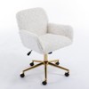 CAVINAS Adjustable Swivel Home Office Chair,Artificial Rabbit Hair Desk Chair with Golden Metal Base for Work Study Vanity - 2 of 4