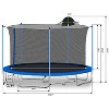 HFYee 12/14/16FT Safety-Enclosed Trampoline with Basketball Hoop Backyard Jump Arena with Ladder  for Ages 8+ - 3 of 4