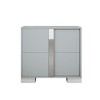 PAGED High Gloss Night Stand Modern Bedside Table Wooden Nightstand with 2 Storage Drawers for Bedroom - 4 of 4