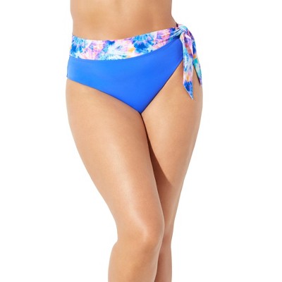 Swimsuits for All Women's Shirred High Waist Bikini Bottom (Plus Sizes Available)