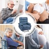 SEVOBAL 27.4" Oversize Lift Recliner Chair Sofa Massage Heat Large Wide Chair Ports Cup Holders Side Pockets Elderly Big Tall, Blue, 29"*39.8"*41" - 4 of 4