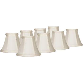 Imperial Shade Set of 8 Hardback Bell Lamp Shades Evaline Cream Small 3" Top x 6" Bottom x 5" High Candelabra Clip-On Fitting