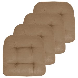 Patio Cushions Outdoor Chair Pads Thick Fiber Fill Tufted 19" x 19" by Sweet Home Collection® - 1 of 4