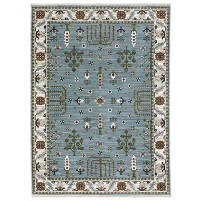 Oriental Weavers Keira KEI06 Pale Blue / Green Indoor Area Rug - 2'3" x 7'6"