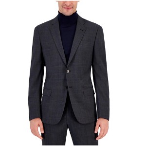 Armani Mens Windowpane Two Button Blazer Jacket, Grey, 40 Regular - 1 of 1