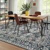 Lahome Machine Washable Large Arm Badge Floral Moro Floor Mat-Soft Carpet for Living Room, Bedroom, or Entryway-Black-8'2"x10' - 3 of 4