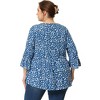 Agnes Orinda Women's Plus Size Babydoll Peplum High Low Hem V Neck 3/4 Sleeve Trendy Tops - 4 of 4