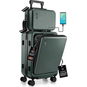 Airline Approved 22 Inch Carry On, Hard-shell Rolling Luggage with Durable Build, Includes Cosmetic Case - 1 of 4