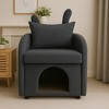 Racxily Bunny-Ear Pet-Friendly Armchair with Built-in Cat & Dog Hideaway, Cozy Dual-Use Sofa Chair with Side Pocket - 2 of 4