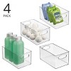 mDesign Plastic Bath Vanity Storage Organizer Bin with Handles, 4 Pack, Clear, USA Made - 2 of 4