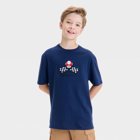 Boys' Super Mario Kart Elevated Short Sleeve T-Shirt - Blue - image 1 of 4