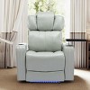 PU Leather Power Recliner with Cooling Cup Holder,Home Theater Recliner with Bluetooth Speaker,Power Recliner Chair with USB Ports-Coolbibila - 2 of 4