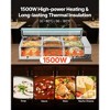 VEVOR Commercial Food Warmer, 1500W Electric Stainless Steel Steam Food Warmer with Glass Cover, 6 x 1/2 Size Pans Buffet Bain Marie, Silver - 3 of 4