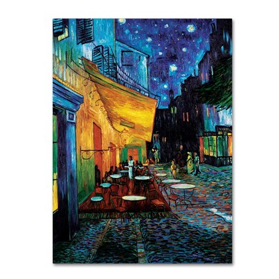 Vincent Van Gogh Cafe Terrace Framed Canvas Art 14" x 19"
