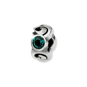 Black Bow Jewelry Sterling Silver May Crystal Birthstone, 3-Stone Bead Charm - 1 of 2