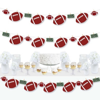 Big Dot of Happiness End Zone - Football - Baby Shower or Birthday Party DIY Decorations - Clothespin Garland Banner - 44 Pieces