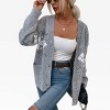 Womens Christmas Sweater Cardigan Multicolor Mix Knit Cardigan with Pockets Jacquard Snowflakes Festive Holiday Sweater Open Front Knitwear - 4 of 4