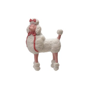Storied Home Resin Poodle with Bows, White and Pink with Sugar - 1 of 1