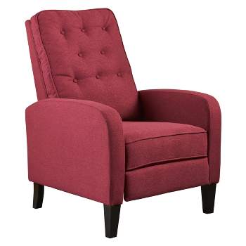 Nievis Tufted Recliner - Deep Red - Christopher Knight Home