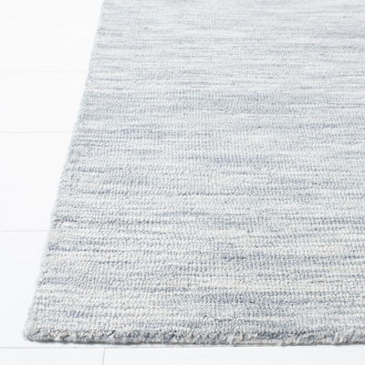 Light Grey Hand-Tufted Wool Rectangular Area Rug