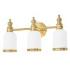 POWLIG Vintage Vanity Light - Bathroom Wall Sconce with Frosted Milk Glass Shades, Dimmable Mirror Lighting for Makeup & Powder Room - 2 of 4