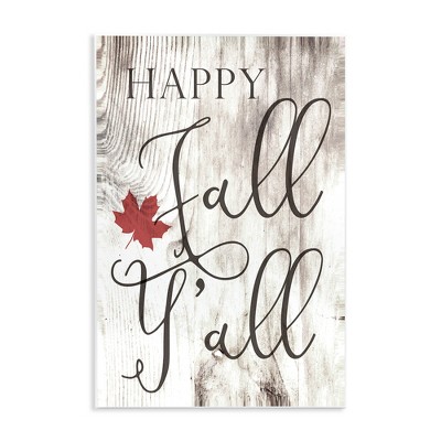 Stupell Industries Happy Fall Y'all Typography Sign Wall Plaque Art