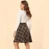 INSPIRE CHIC Women's Christmas Plaids Vintage Tartan Elastic Waist Knee Length A-Line Skirt - 4 of 4