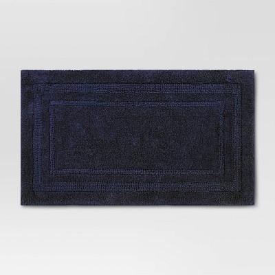 20"x34" Performance Cotton Reversible Bath Rug Navy Blue - Threshold™