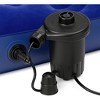 J&V TEXTILES Air Mattress, 48 Coil Luxury Flocked Design, with Air Pump, Blue - 2 of 4